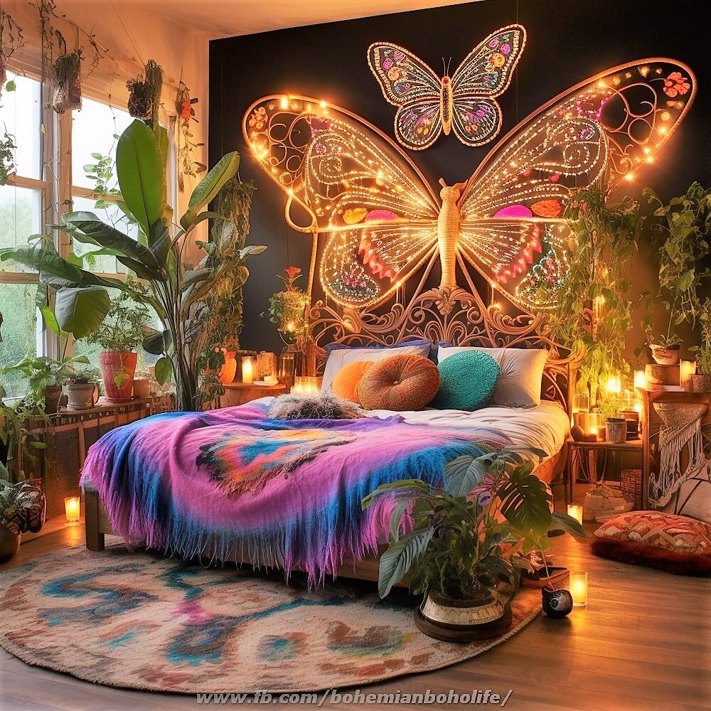bohemian style bedroom decor ideas (3)