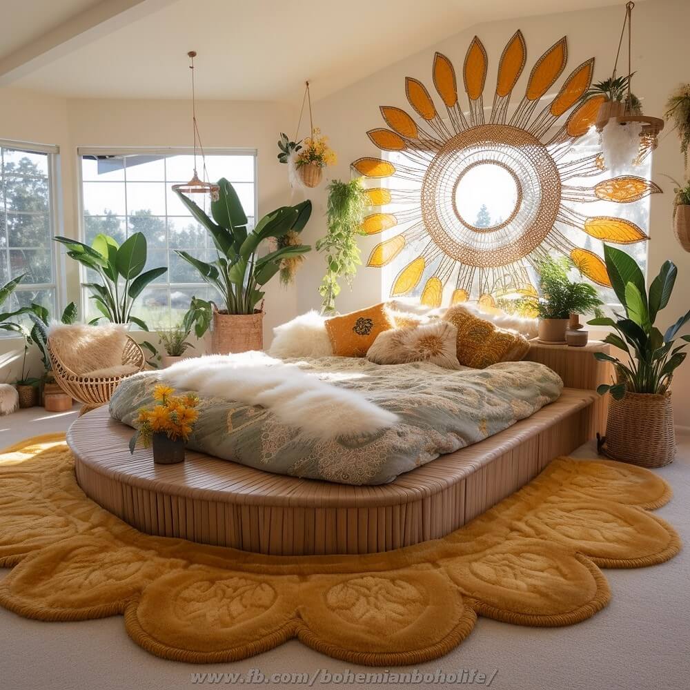 bohemian style bedroom decor ideas (30)
