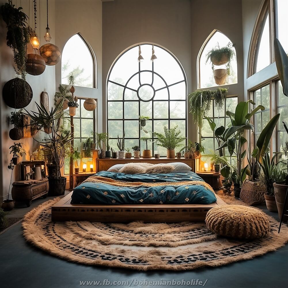 bohemian style bedroom decor ideas (7)