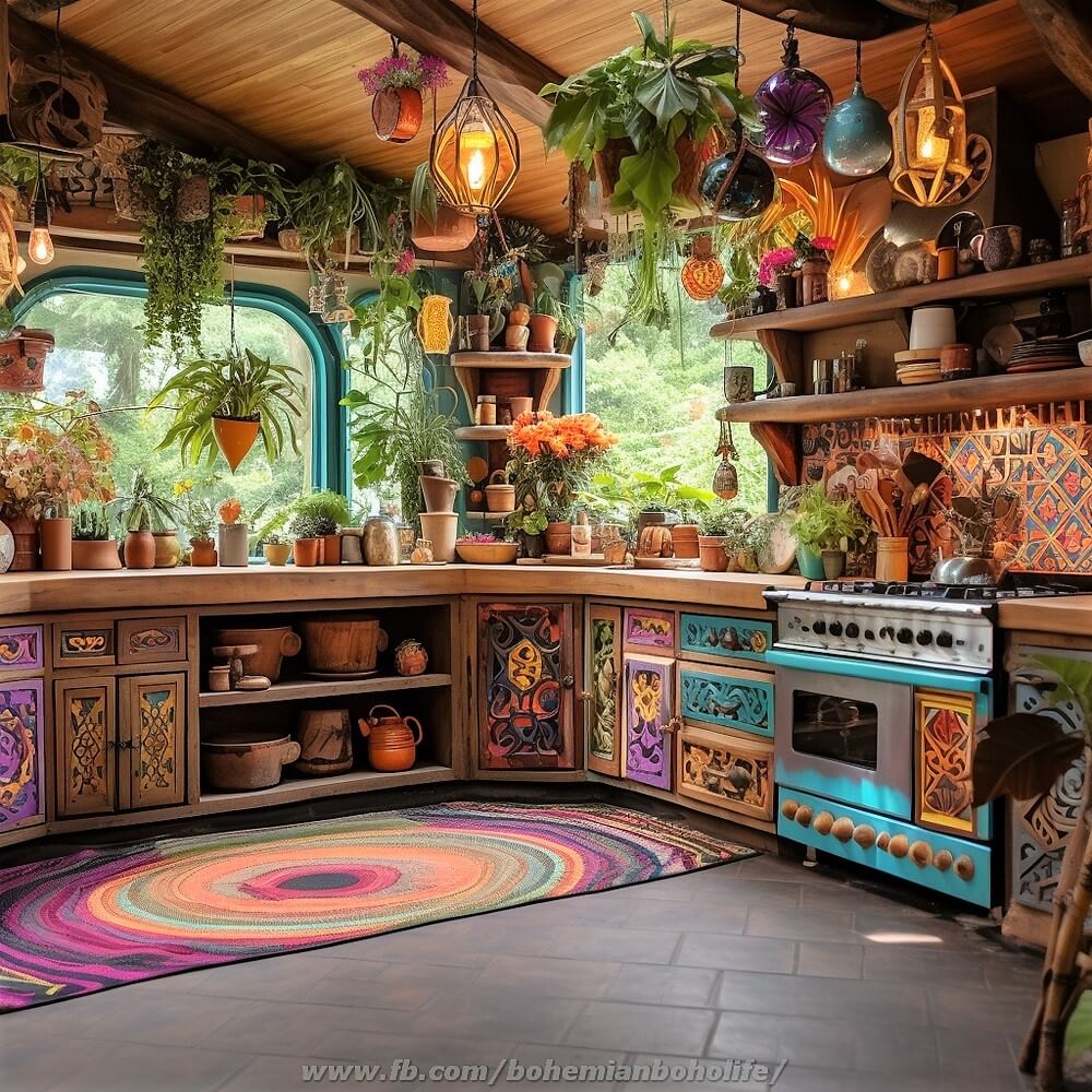 boho style decor kitchen ideas (10)