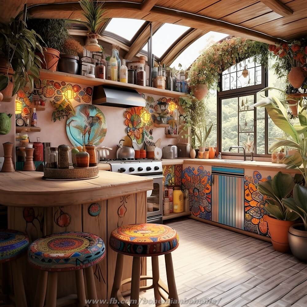 boho style decor kitchen ideas (24)