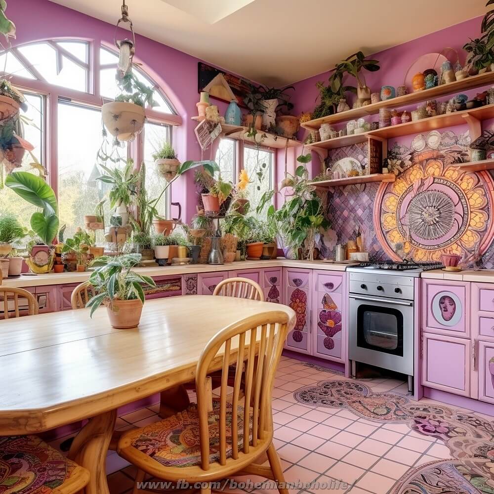 boho style decor kitchen ideas (25)