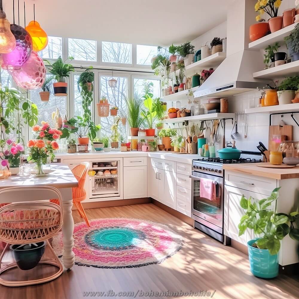 boho style decor kitchen ideas (5)