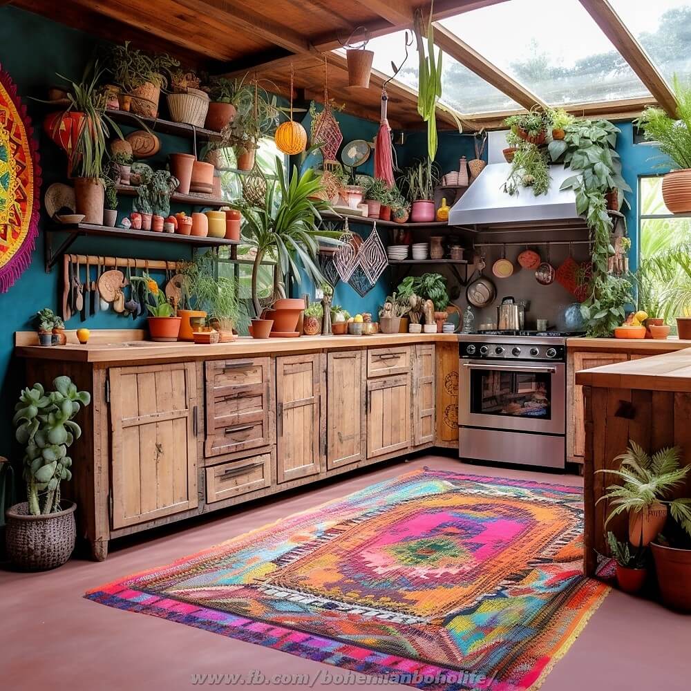 boho style decor kitchen ideas (7)