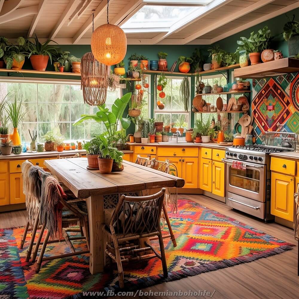 boho style decor kitchen ideas (8)