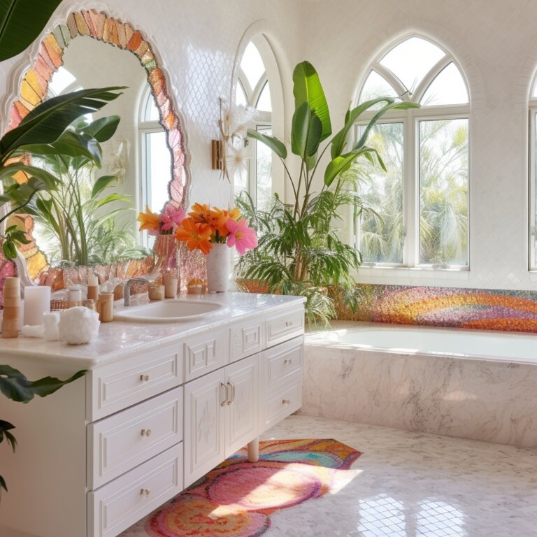 Transform Your Bathroom Vanity with Bohemian Style Decor Interior