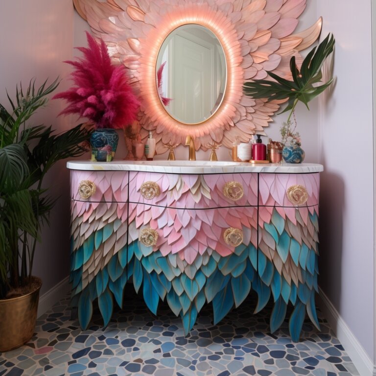 Transform Your Bathroom Vanity with Bohemian Style Decor Interior