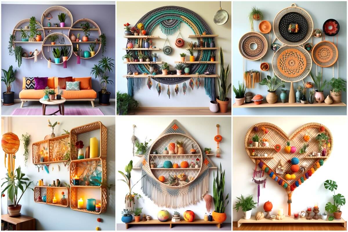 Boho Style Wall Decor Shelves (1)