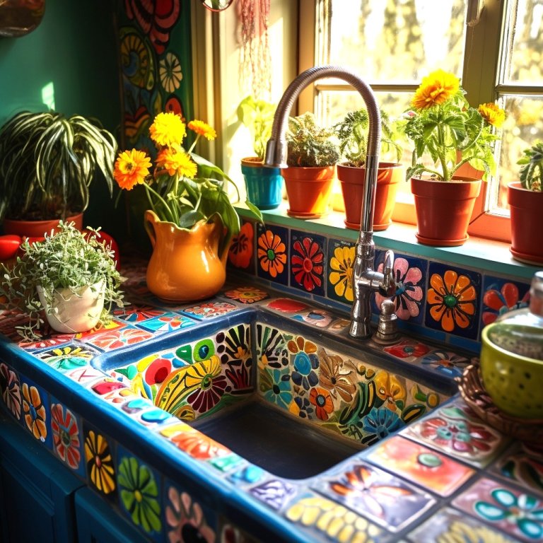 Nature’s Embrace in Your Kitchen: The Allure of the Hippie-Boho Sink ...