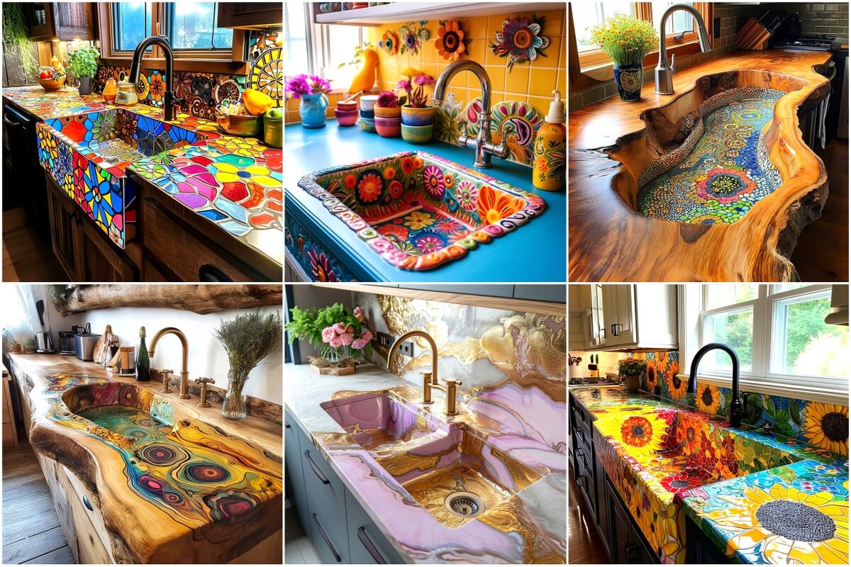 hippie boho style kitchen sink