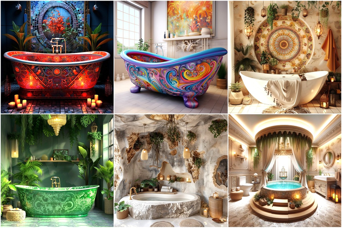 bohemian style decorated bathtubs (0)